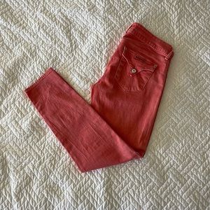 Hudson • 28 • ankle length denim (deep coral)